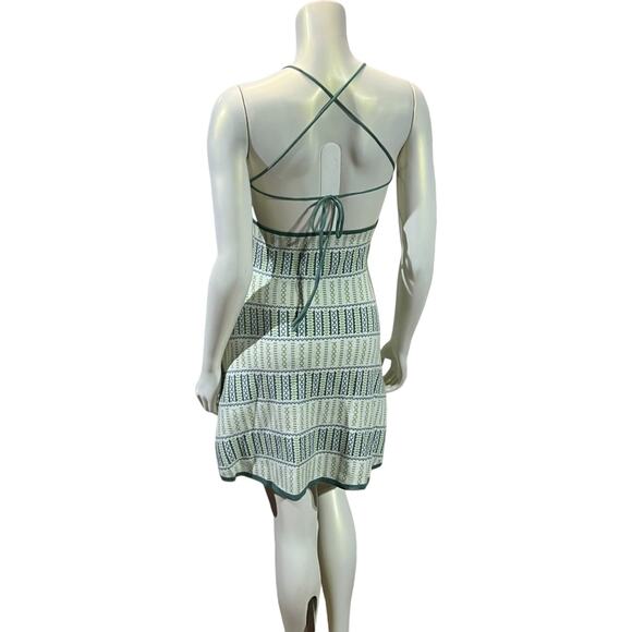Cider Green Knit Boho Mini Dress – Size Medium - Picture 12 of 16